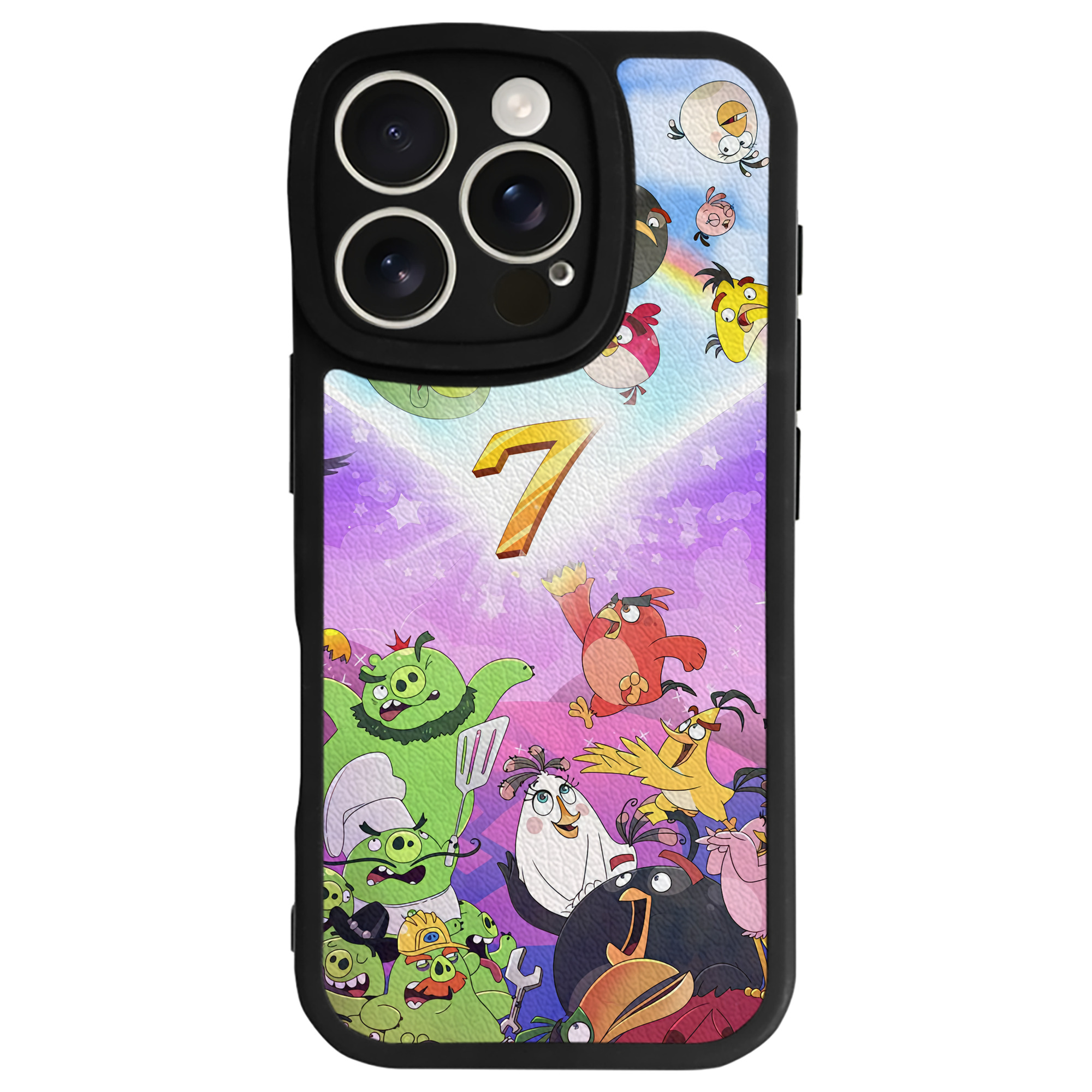 （画像用） Angry Birds アングリーバード 【iPhone 16シリーズ対応】シリコンスマホケース（レザー調） 材質：シリコン